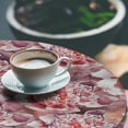 thumbnail image 3 of Ambesonne Peony Fitted Round Tablecloth, Exotics Flowers Boho Print, 45"- 56" Diameter, Dried Rose and Dark Coral, 3 of 5