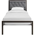 thumbnail image 2 of Hawthorne Collection Twin Tufted Panel Bed in Brown and Gray, 2 of 7