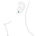 thumbnail image 3 of Bling Jewelry Womens Larimar Gemstone Bezel Leaf Rope Edged Stud Earrings Sterling Silver, 3 of 4