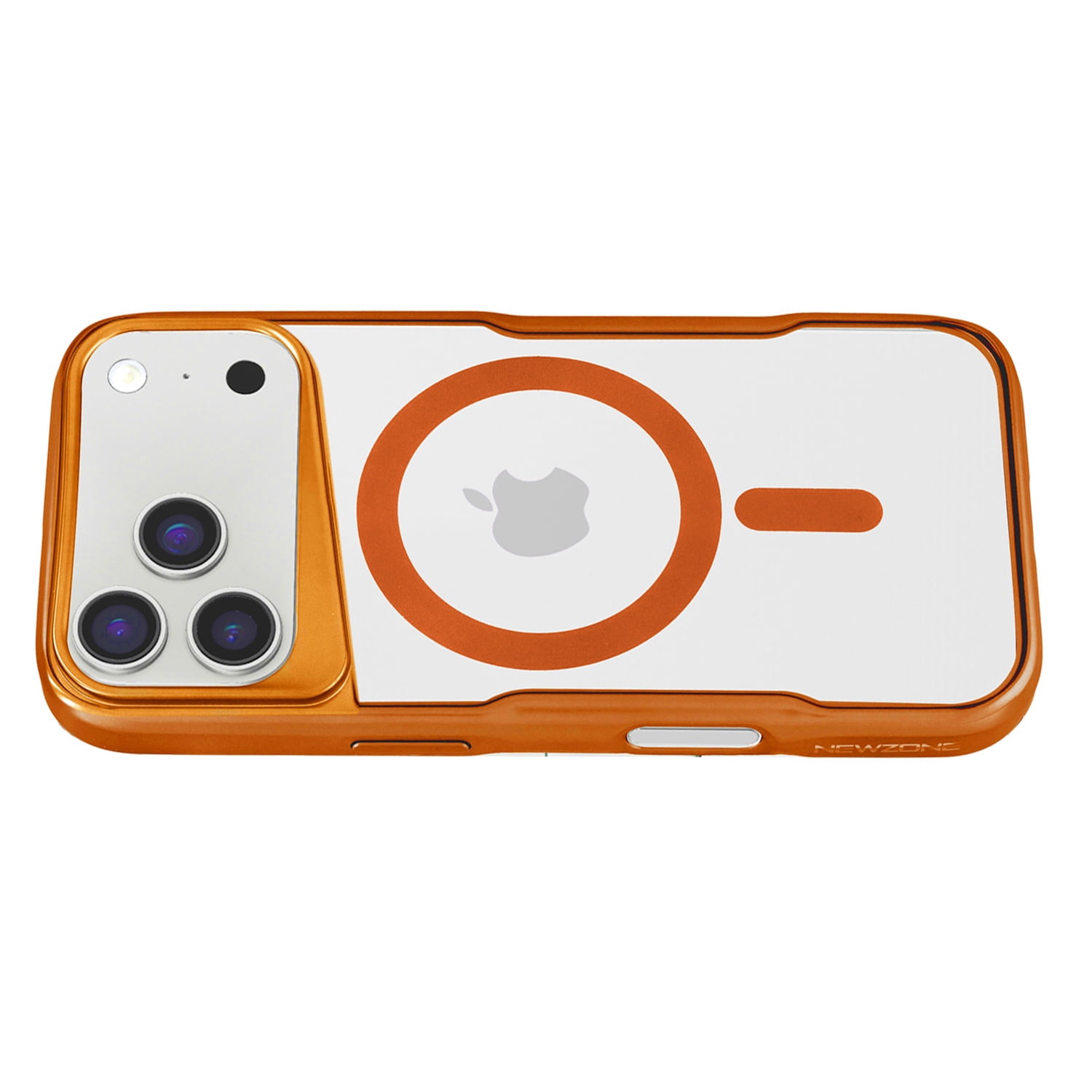 Scratch-Resistant Transparent Magnetic Cover for iPhone 17 Pro Max - Orange