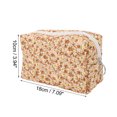 thumbnail image 3 of Ofertas Únicas 1 Pc Bolsa Cosmética Floral Portátil para Mujeres para Viajes Vacaciones Gimnasio Algodón Marrón, 3 of 3