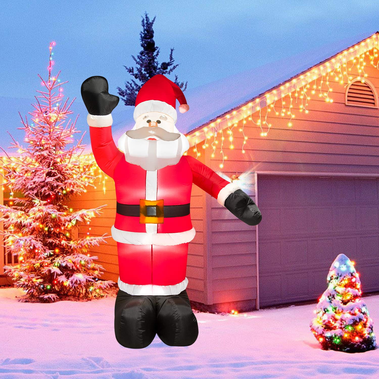 Coolmade 8Ft Christmas Inflatable Santa Claus for Christmas Blow Up