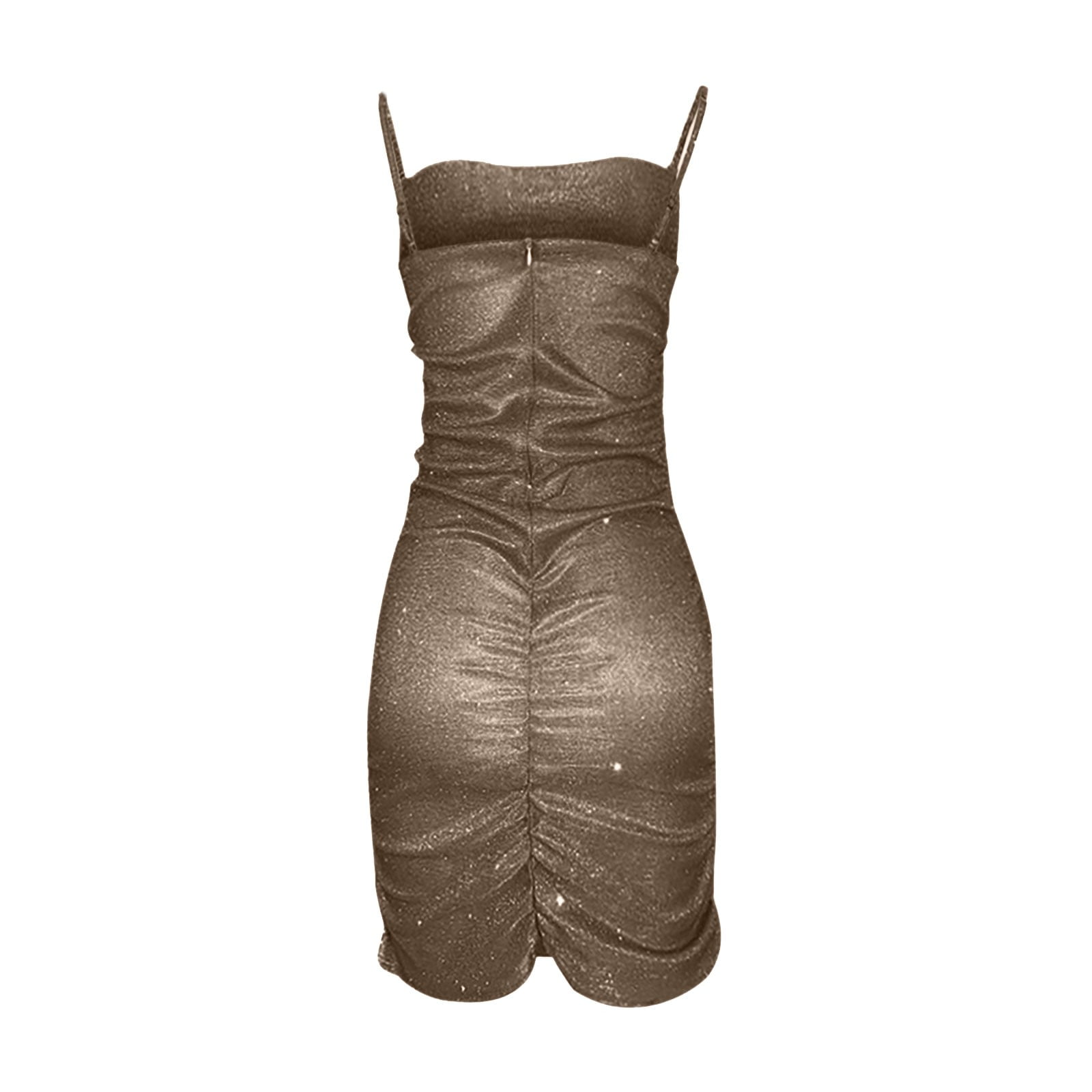 Mikilon Robe Courte Sans Manches à Paillettes pour Femmes, Dos Nu