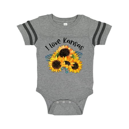 

Inktastic I Love Kansas with Sunflowers Gift Baby Boy or Baby Girl Bodysuit