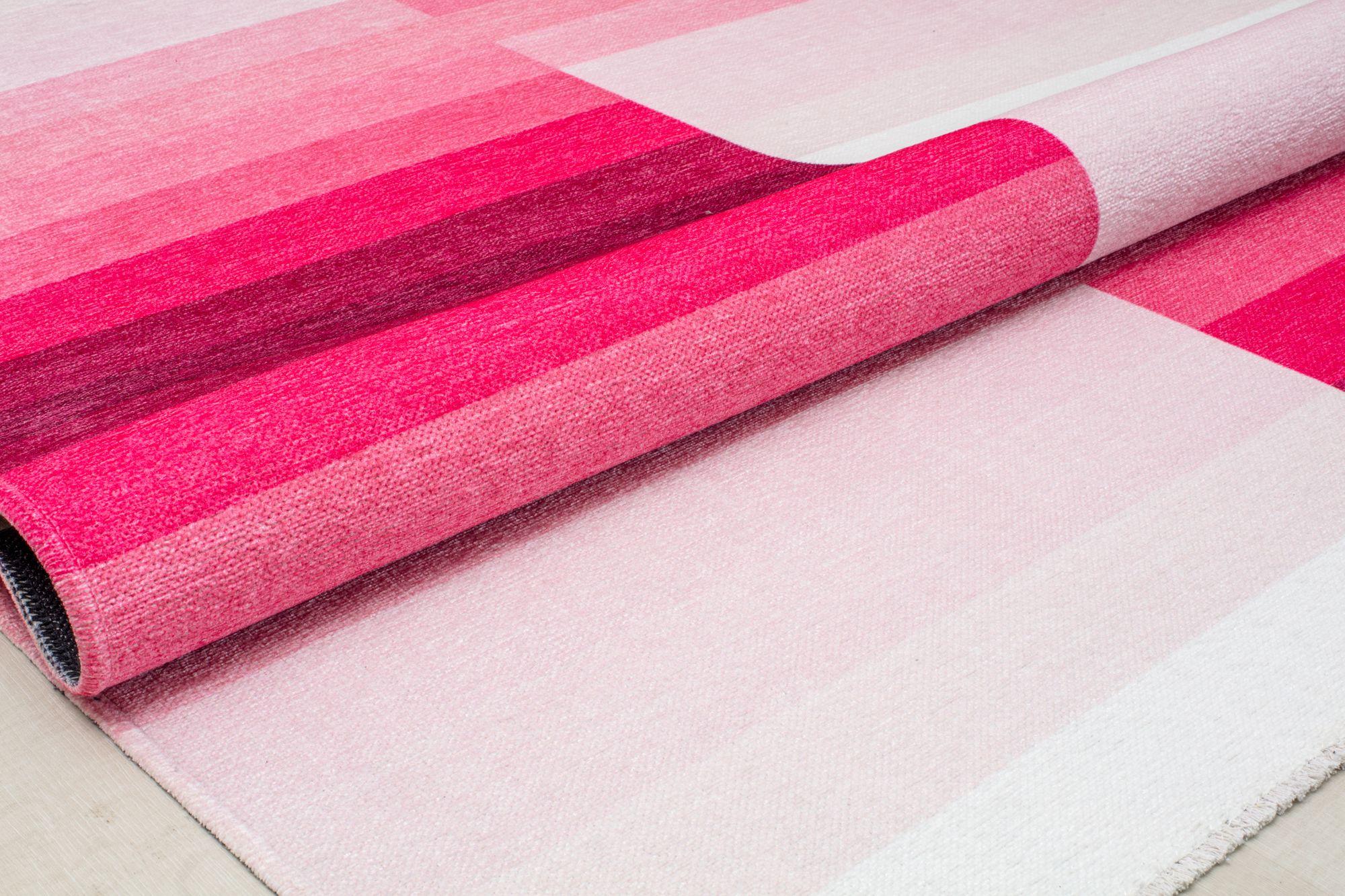 Elizabeth Sutton MI15B Tickled Pink Stripe Mordern Pink Area Rug, 2'7" x 4'