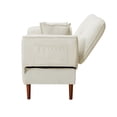 thumbnail image 5 of Canddidliike Convertible Upholstery Loveseat Modern Futon Sofa Bed w/Adjustable Angle in Beige, 5 of 8