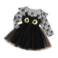 thumbnail image 2 of XEGLSBU Toddler Girls Dresses Long Sleeve Cartoon Halloween Prints Mesh Dress Outfits Grey Size 18-24 Months, 2 of 8