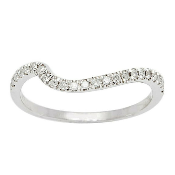 10k White Gold Curved Diamond Wedding Band (1/5 cttw, I-J Color, I2-I3 Clarity)