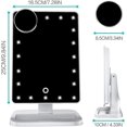 thumbnail image 4 of Espejo de tocador con luces Espejo de maquillaje iluminado por Bluetooth Pantalla táctil Altavoz de audio inalámbrico Luz regulable Desmontable Aumento 10x Recargable, 4 of 5