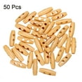 thumbnail image 3 of 50Pack 30mm Wood Toggle Buttons Olive Shape Toggles 2 Holes for Sewing, Beige, 3 of 6