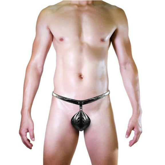 EOYWHK Mens G-String Thongs Black Underwear PU