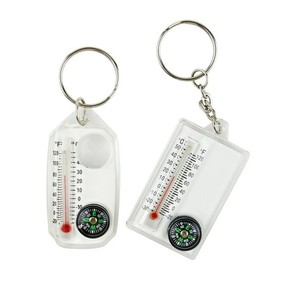 HEMLBOYW Keychain Multifunctional Camping Compasses Thermometer Outdoors Climbing Temperature Tester Helping Survival Device