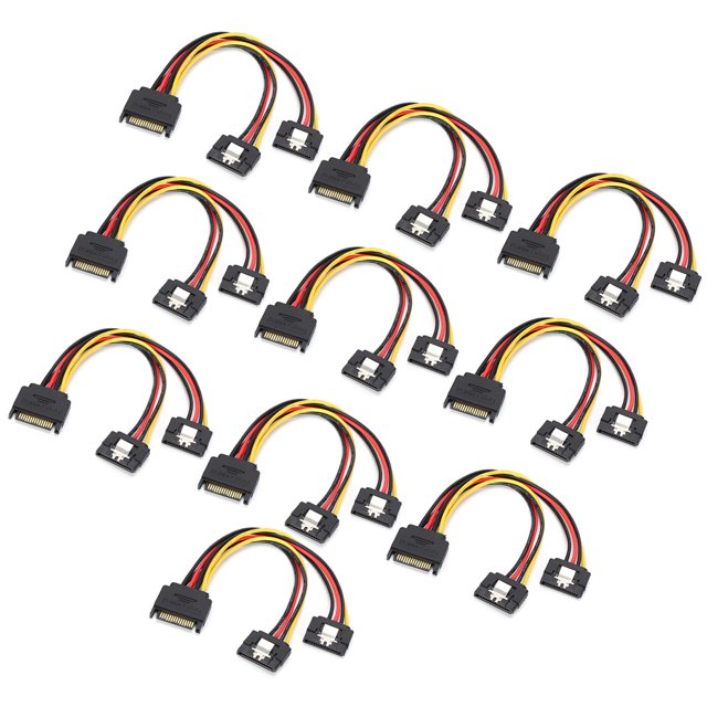 Parte de la computadora, 10 piezas Conector de adaptador de corriente SATA Cable de alimentación Cable de alimentación SATA Funcionalidad de alta precisión