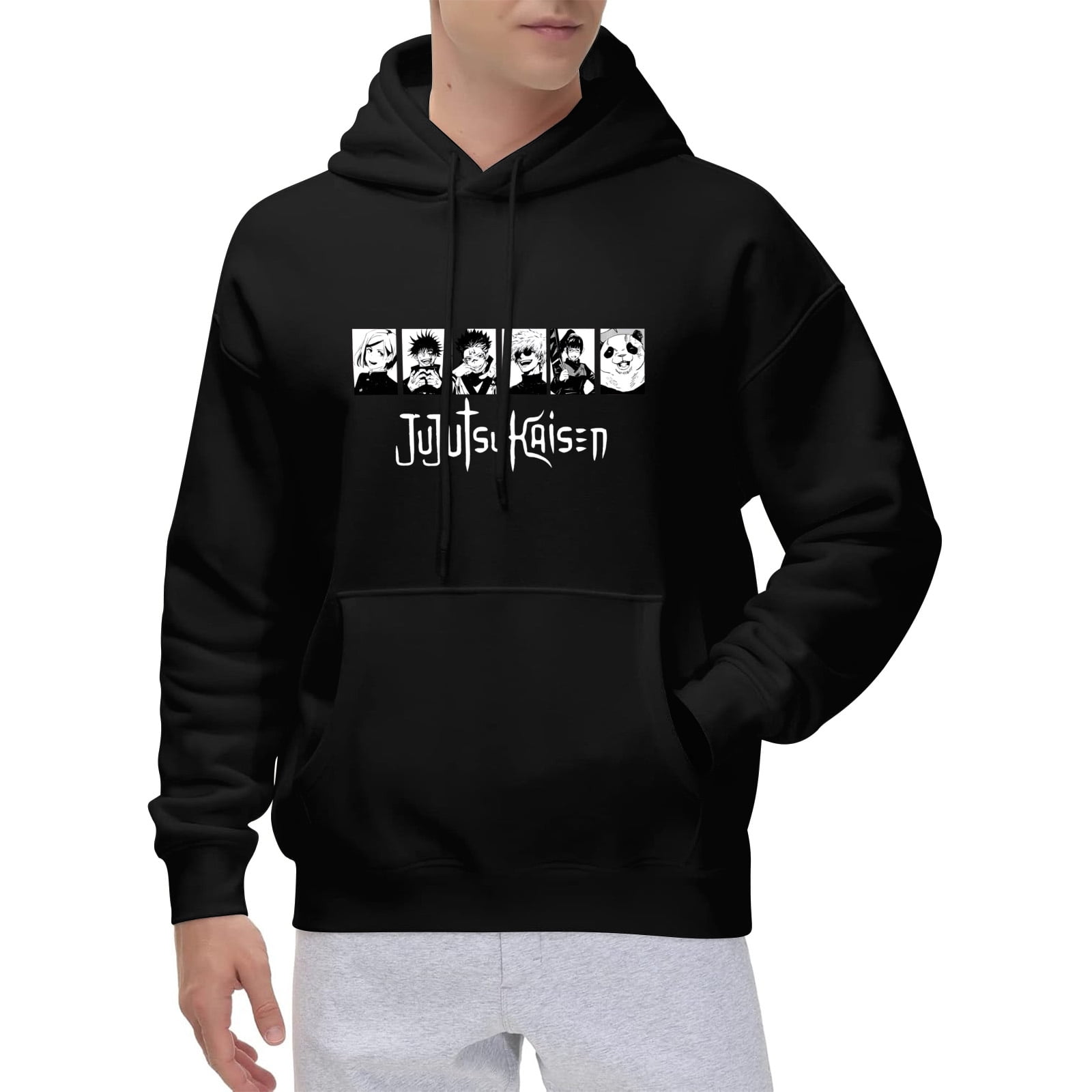 Lheaggik Anime Jujutsu Kaisen Hoodie Cartoon Graphic Long Sleeve Streetwear Women Men Hooded Sweatshirt Funny Clothes S