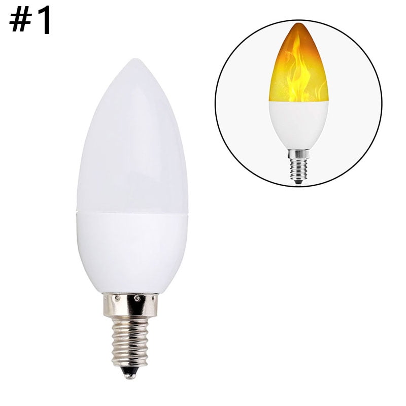 E12 Led Simulated Flame Fire Effect Flicker Light Bulb Lamp Modern Home