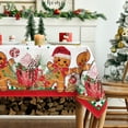 thumbnail image 3 of Christmas Tablecloth 60×84 Inch Rectangular, Gingerbread Man Cute Christmas Bear Ball Ornaments Washable Table Cover for Party Picnic Dinner Decor, 3 of 6