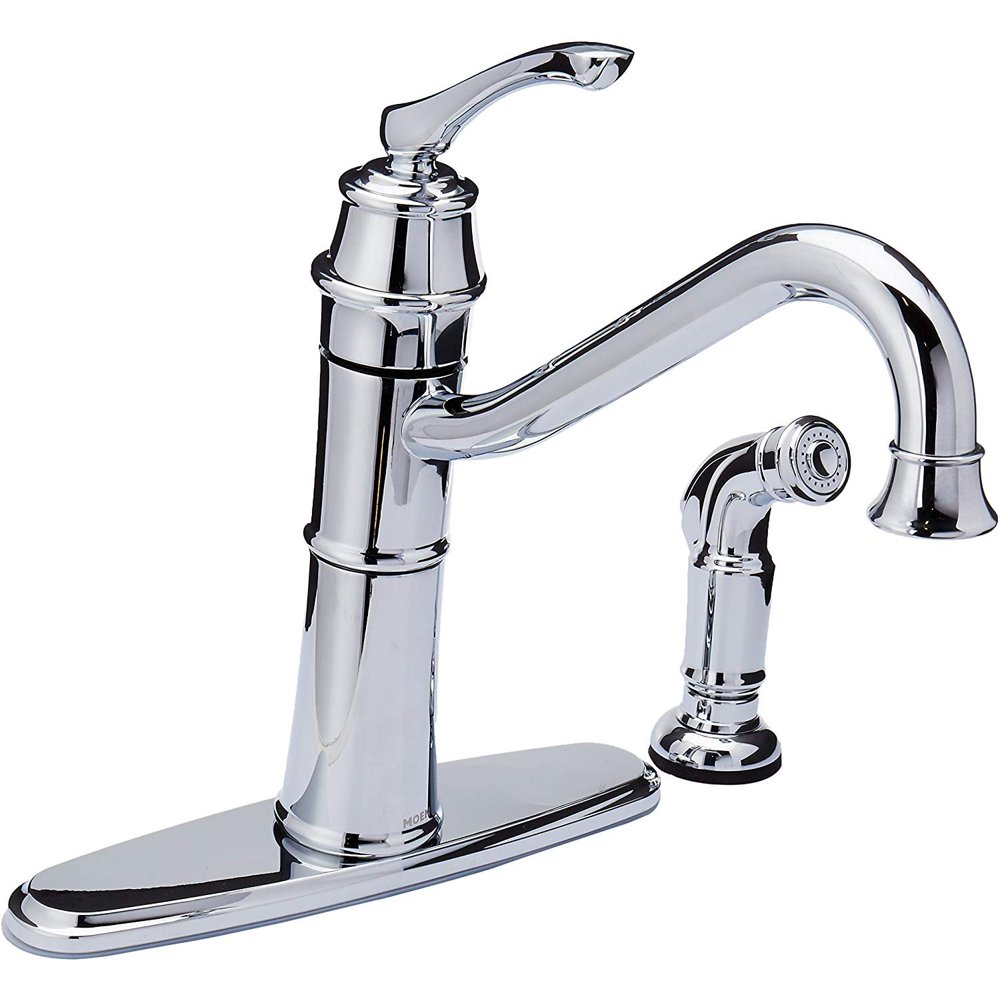 Moen 87999 HighArc Kitchen Faucet with Side Spray from the Weatherly