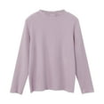 thumbnail image 4 of Kogui Toddler Shirts for Girls Baby Girls Ruffle Tops Long Sleeve Crewneck Cute Shirt Kids Thermal Tshirt Soft Basic Tee Size 12 18 Months (Light Purple,12-18 Months), 4 of 4