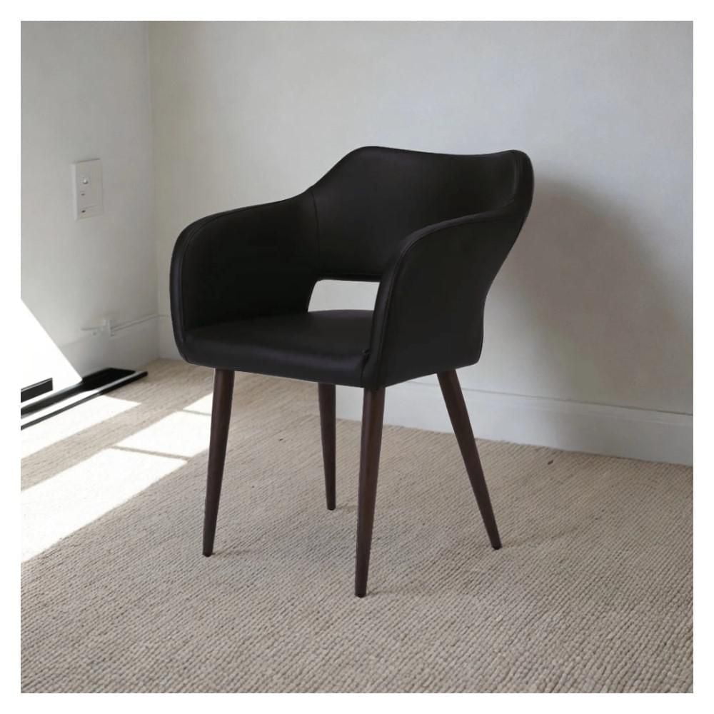 Lot de 2 chaises de conférence (PU) noires pour salle à manger