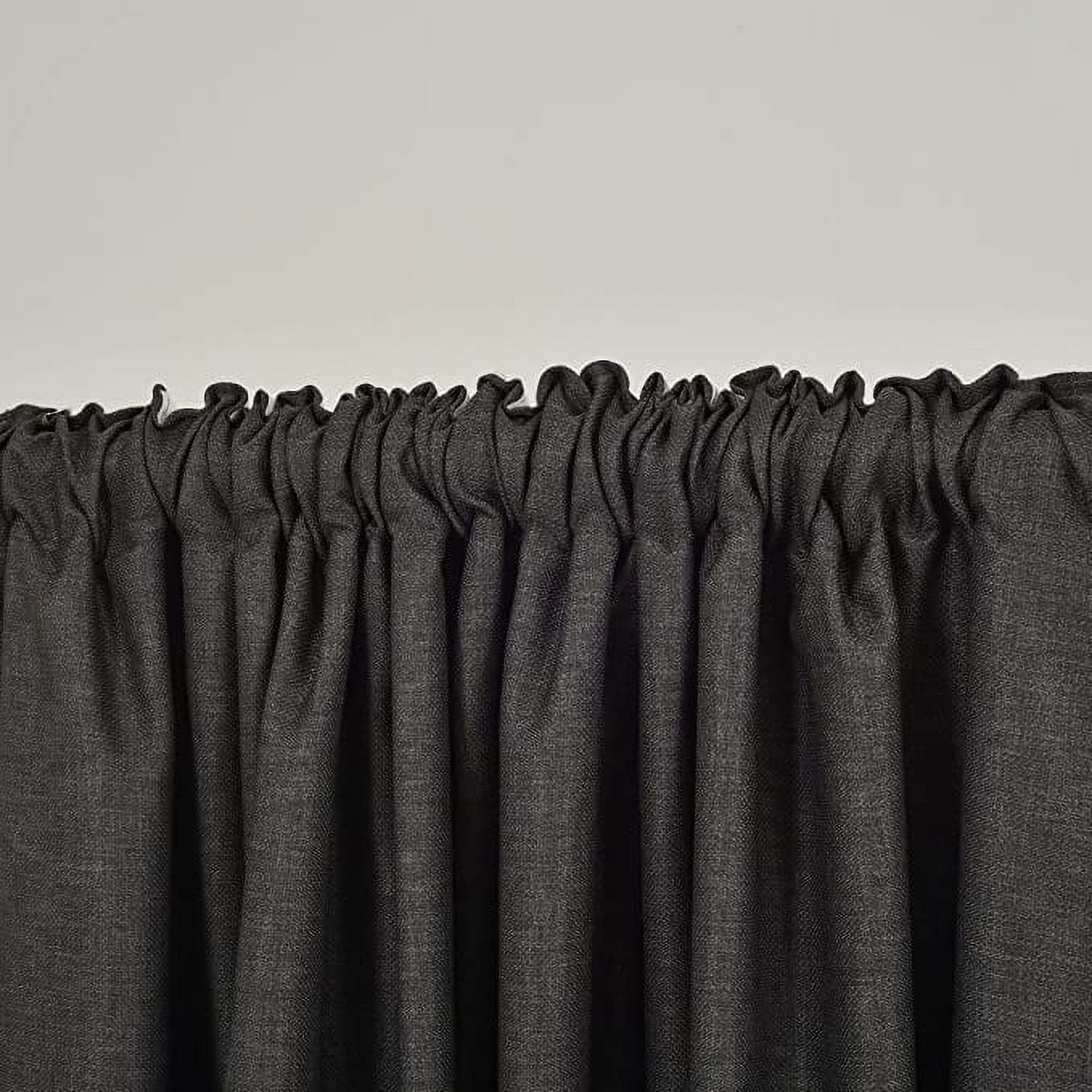 3S Brother's Home Decorative Anthracite Curtains Extra Wide Extra Long Luxury Colors Linen Look Custom Made 5-25 Feet Made in Turkey Hang Back Tab ( 1 Panel ) Home Décor (52"Wx84"L)