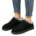 thumbnail image 5 of Botas de nieve de talla grande para mujer, forro polar de invierno, puntera cerrada gruesa, soporte medio, zapatos holgados, sin cordones, acolchados de algodón cálidos, 5 of 5