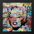 thumbnail image 2 of Stephen Chambers 15x15 Black Modern Wood Framed Wall Art Titled - Marilyn Heavy Graffiti, 2 of 6