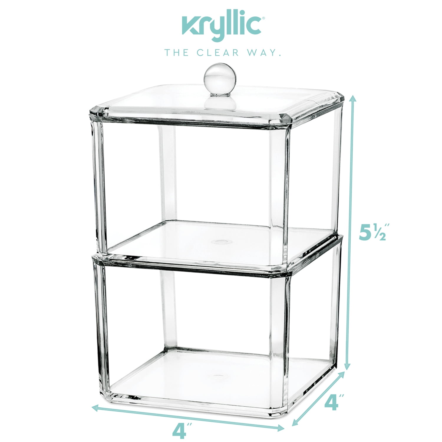 Kryllic Qtip Holder Cotton Ball Q tip Holder Bathroom Organizer Acrylic