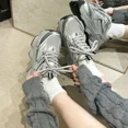 thumbnail image 4 of Zapatos de mujer 2024 primavera y verano nuevos zapatos deportivos casuales plateados ligeros transpirables con suela gruesa que aumentan la altura, 4 of 5
