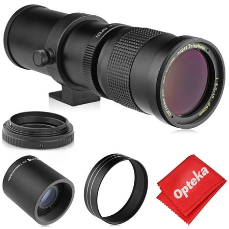 Opteka 420-800mm (w/ 2x- 840-1600mm) f/8.3 HD Telephoto Zoom Lens for Olympus M43