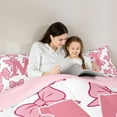 thumbnail image 4 of Castle Fairy Child Boys Girls Pink Bow Personalized Initial M Bedding Comforter Set 7-Piece,Dreamy Princess Bow-Tie King Bedding Sets,Cute Bowknot Bow Ultra Soft Bed Sheets,Lightweight Room Decor, 4 of 8