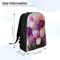 thumbnail image 4 of Haiem Purple And Pink Tulip Bouquet Backpack - Stylish and Durable 15-inch Laptop Backpack with Waterproof Oxford Fabric, 4 of 8