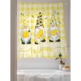 thumbnail image 3 of Sheer Curtains 72 Inches Long 2 Panels Set for Bedroom, Lemon Gnomes Semi Sheer Curtains for Windows, Summer Botanical Fruit Yellow Buffalo Plaid Voile Window Treatments Rod Pocket Curtain, 3 of 7