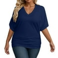 thumbnail image 1 of Chemise Simple Décontractée T-Shirt Femme pour Femmes Manches Courtes Raglan T-Shirt à Manches Courtes Femme T-Shirt de Compression Femme T-Shirt Femme Ample T-Shirt Léger à Manches Longues pour Femmes Décontracté Hauts pour Femmes Femmes, 1 of 4