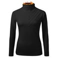 thumbnail image 4 of DuoJiaJ Long Sleeve Thermal Shirts For Women Crew Neck Fleece Lined Thermal Tank Tops Vest Winter Tops Thermal Underwear Slim Tops With Button Thermal Underwear Women Plus Size Warm Winter Black XXL, 4 of 5