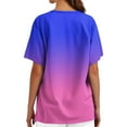 thumbnail image 6 of Womens Gradient Color Vneck Scrub Tops Short Sleeve Work Scrubs Summer Fall Shirts 2026 Trendy, #03 Pink, 5XL, 6 of 6