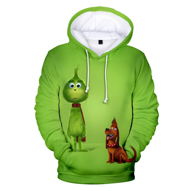 Ginch Men's Hoodies Novelty 3D Graphic Christmas Cool Halloween Pullover  Unisex Cool Sweatshirts 