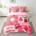 thumbnail image 3 of Manfei Cartoon Santa Claus 7-Piece Twin Bedding Sets for Kids, Christmas Tree Socks Hats Bedding Comforter Set, Happy Holiday Reversible Sheet Sets, Luxury Bedroom Decor, 3 of 8