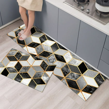 

LIKEM Non-Slip Waterproof Kitchen Door Mat Home Floor Rug Carpet Anti-Oil Easy Clean
