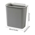 thumbnail image 3 of AuroraX Kitchen Trash Can Wall Mounted Gray 2.6 Gallon Garbage Can Contemporary Stylish Plastic Trash Bin for Compact Spaces, 3 of 6