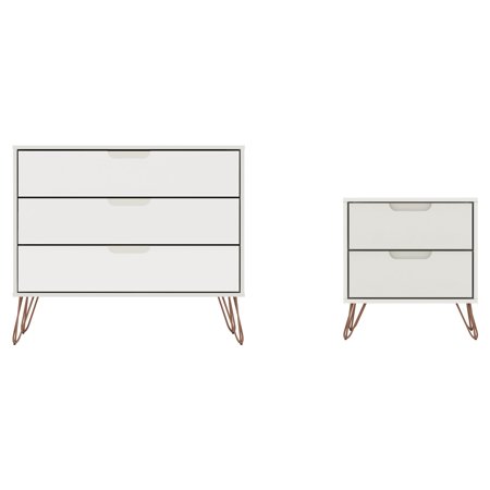Manhattan Comfort Rockefeller 3 Drawer Dresser And 2 Drawer