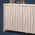 thumbnail image 2 of OAKHAM Sideboard Buffet Cabinet with Storage, Wave Patten, 4-Door, 1-Shelf, Driftwood Grey, 2 of 8