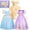 Blue, variant on Girls Princess Dress up Clothes, 3Pack Princess Costume Trunk for Kids Pretend Play Christmas Birthday Gift