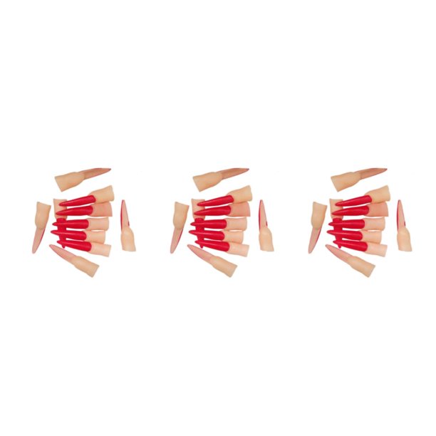 Bewildely 10 piezas de uñas de dedo de fantasmas de goma-uñas postizas largas para un aspecto espeluznante de Halloween fácil de usar uñas Type1 NO1