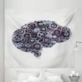 thumbnail image 1 of Industrial Tapestry, Mechanic Wheel Machine of Human Magnificent Brain Futuristic Science Image, Fabric Wall Hanging Decor for Bedroom Living Room Dorm, 5 Sizes, Charcoal Grey, by Ambesonne, 1 of 1