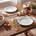 thumbnail image 6 of Sm:)e Farmhouse Turkey Maple Leaf Pumpkin Print Thanksgiving Placemats 12x18 Inch Set of 4, Fall Harvest Kitchen Dining Table Decor for Indoor Outdoor Home Party Decoration, 6 of 7