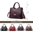 thumbnail image 5 of Womens Purses and Handbags Fashion Crocodile Pattern PU Shoulder Bag Ladies Satchel Crossbody Top Handle Messenger Tote Bags, 5 of 6