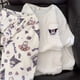 thumbnail image 4 of Sanrio Hello Kitty pijamas nuevos de invierno de lana coralina pijamas de lana gruesa para mujer conjunto de ropa de descanso de cuello redondo de manga larga, 4 of 5