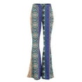thumbnail image 3 of BUIgtTklOP No Boundaries Pants for Women Clearance Women's Boho Hippie High Waist Wide Leg Long Flared Bell Bottom Pants, 3 of 5