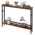 thumbnail image 1 of Cherish Narrow Console Table 2-Tier Sofa Table Entryway Slim Table with Metal Frame for Hallway Foyer Brown, 1 of 8