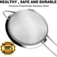 thumbnail image 4 of Coladores de acero inoxidable de primera calidad, con malla duradera y mango resistente, excelentes para tamizar ingredientes secos, harina, pastas, arroz (14 cm), 4 of 5